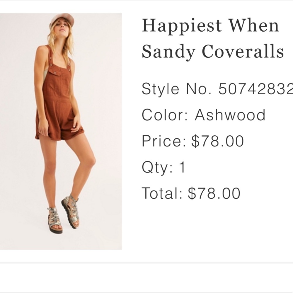 Burnt orange overalls romper
